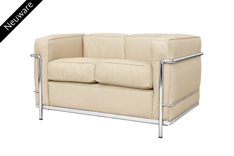 Cassina LC2 Le Corbusier 2-er Sofa Leder / Beige