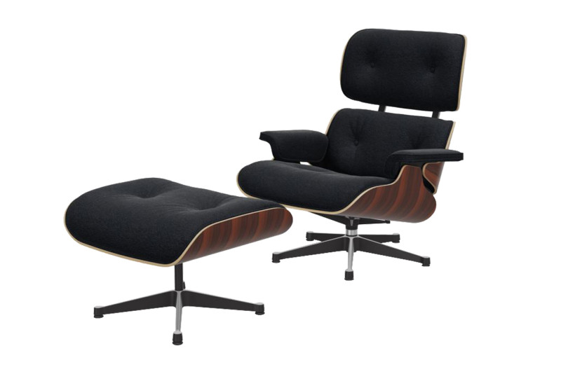 Vitra Eames Lounge Chair & Ottoman Stoff / Schwarz