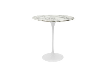 Knoll International Saarinen Table d'appoint Ronde / Marbre / Beige / Gris Ø 51 cm