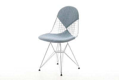Vitra Eames Wire Chair DKR Hopsak / Blau / Cremeweiß