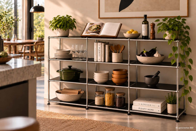USM Haller Estantería / Librería de 225 cm de ancho x 35 cm de profundidad