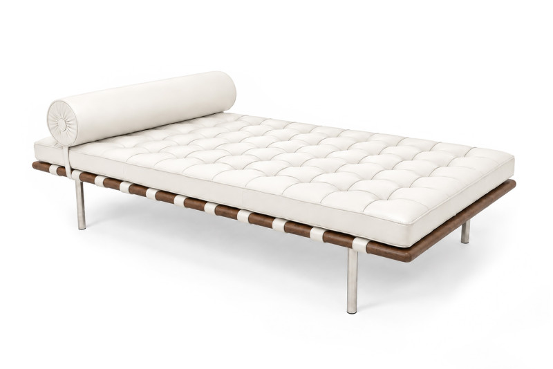 Knoll International Barcelona Daybed / Leder / Weiß