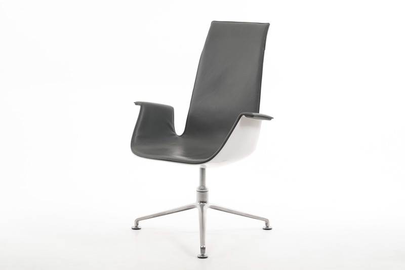 Walter Knoll FK Konferenzstuhl Leder / Grau