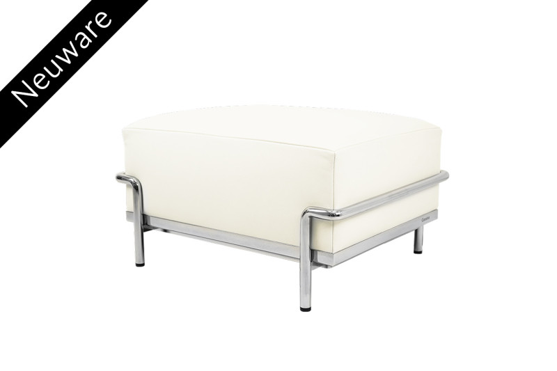 Cassina LC2 Le Corbusier Tabouret Cuir / Blanc / Crème