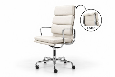 Vitra Konferenzstuhl Leder / Weiß