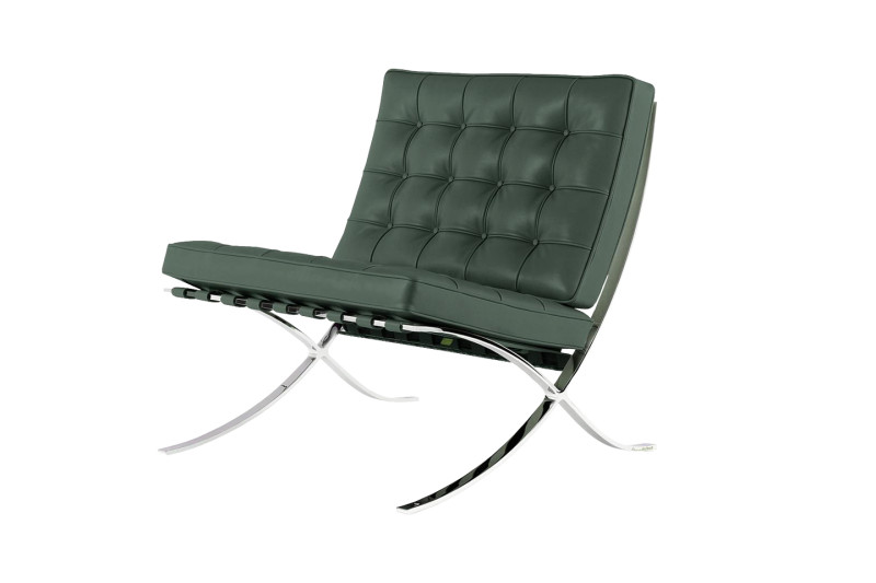 Knoll International Barcelona Sessel Relax Leder / Bauhaus Grün