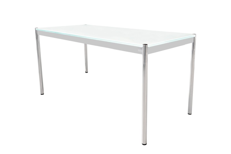 USM Haller Escritorio Cristal / Blanco 150 x 75 cm