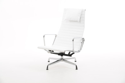 Vitra EA 124 Leder / Weiß *drehbar*