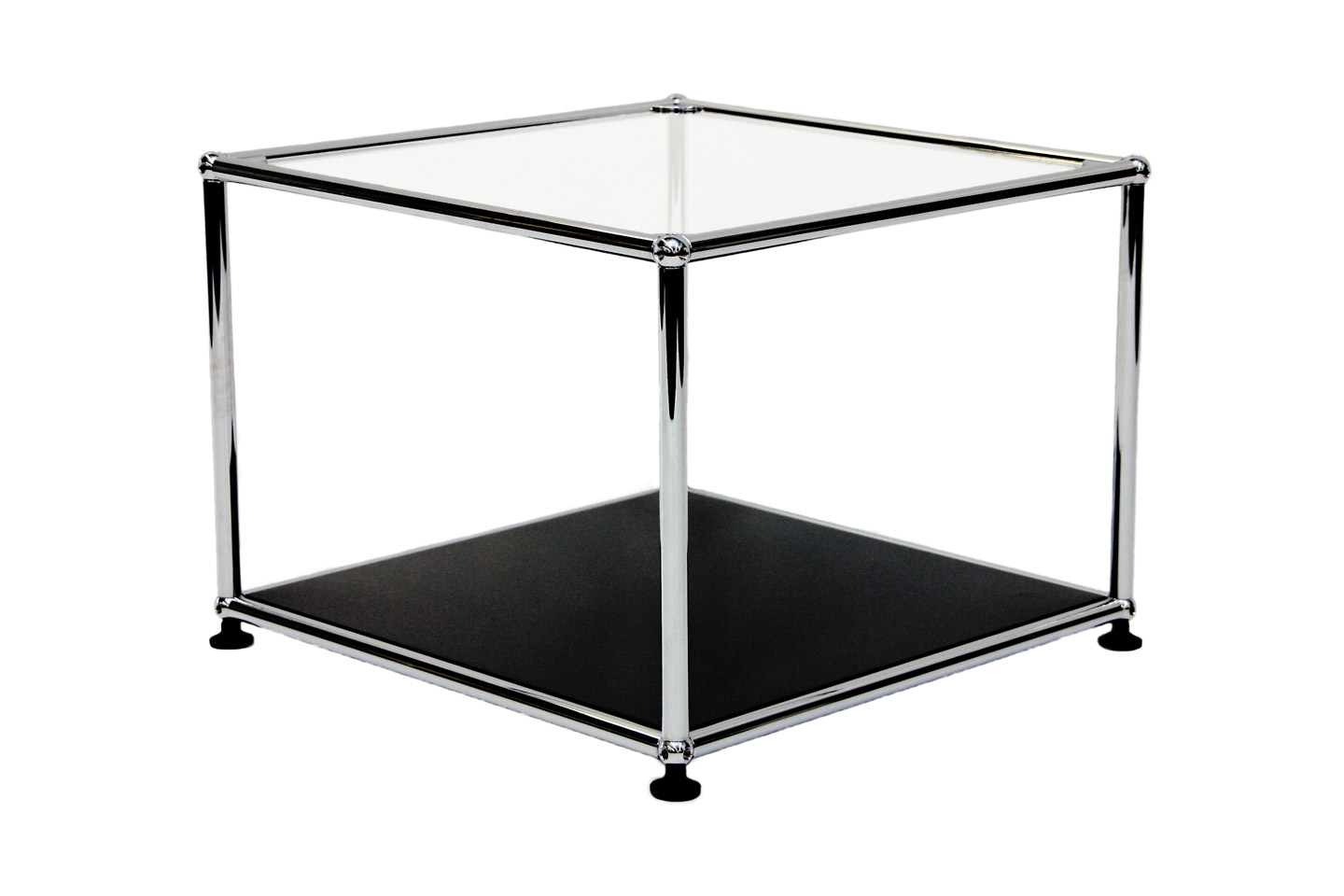 USMHaller Beistelltisch Glas / Reinweiß RAL 9010 50 x 50