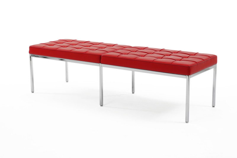 Knoll International Florence Banc Canapé Cuir / Rouge
