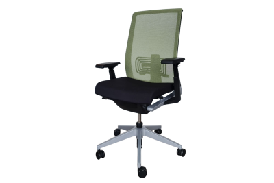 Vitra Aluminium Group EA 108  Bezoekersstoel Leder / Zwart