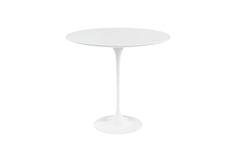 Knoll International Saarinen Beistelltisch Laminat / Weiß Ø 51 cm