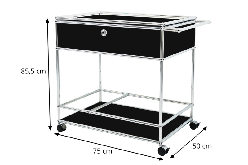 USM Haller Serveerwagen Glas / Puur Wit RAL 9010