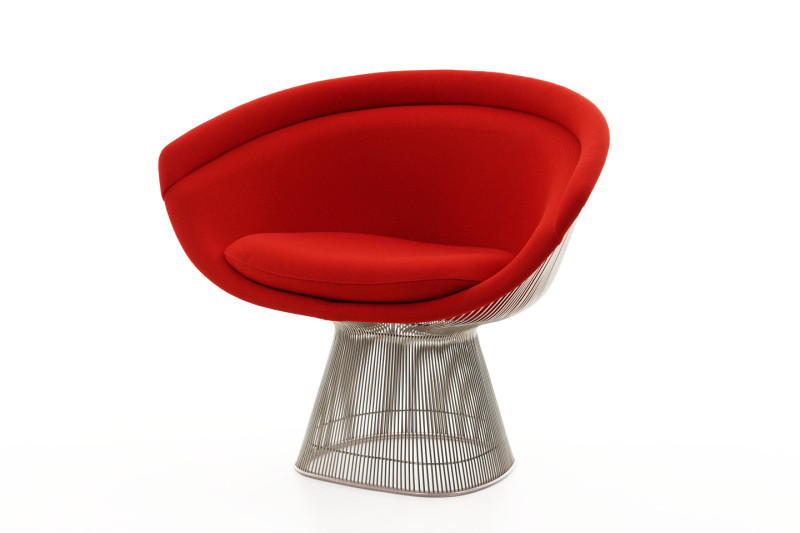 Knoll International Platner Lounge Chair Stoff / Rot