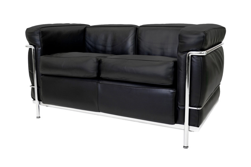 Cassina LC2 Le Corbusier Canapé 2 places cuir / noir