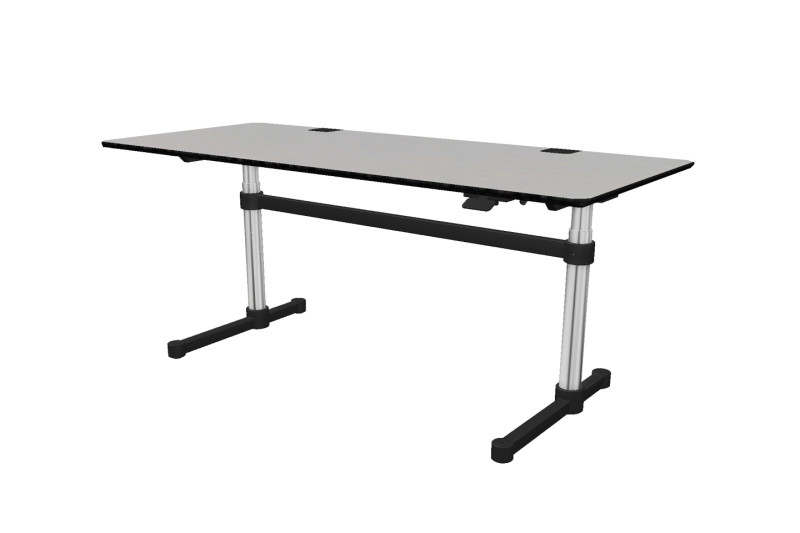 USM Kitos M Plus - man. höhenverstellbarer Schreibtisch Kunstharz / Grau / Silber 175 x 75 cm