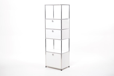 USM Haller Dressoir Met Glazen Plank Puur Wit RAL 9010