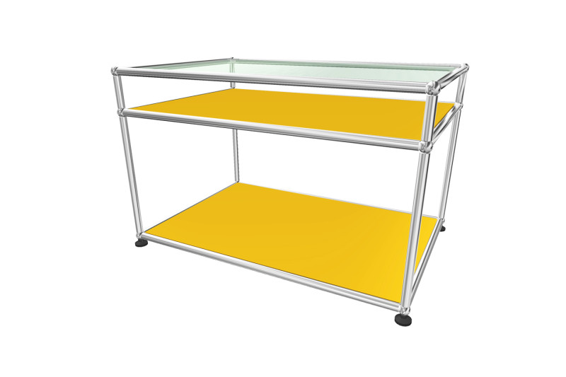 USM Haller Beistelltisch Klarglas 75 x 50 cm