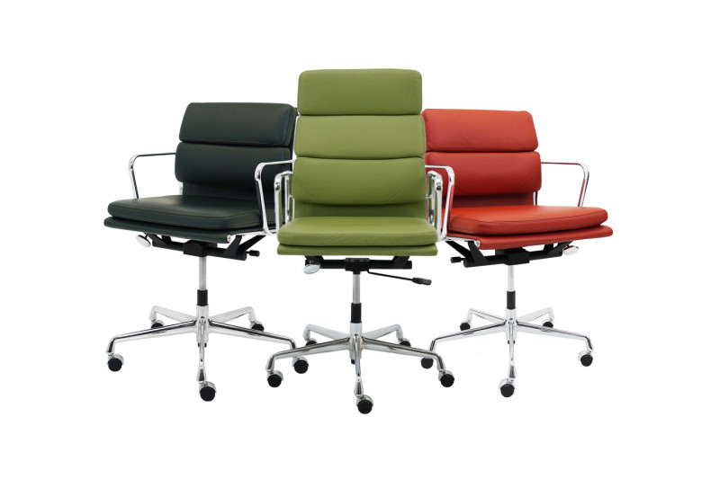 Vitra Aluminium Group EA 108 Siège de Conférence Cuir / Noir