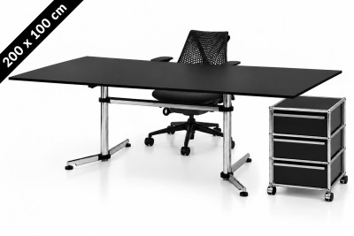 USM Kitos Tisch - USM Haller Rollcontainer - Herman Miller Sayl - 200 x 100 cm