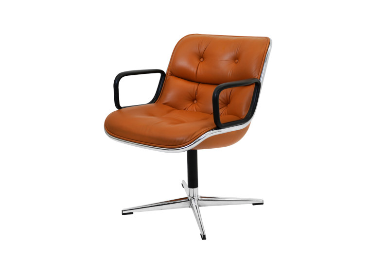 Knoll International Pollock Executive Chair Leder / Braun *nicht drehbar*