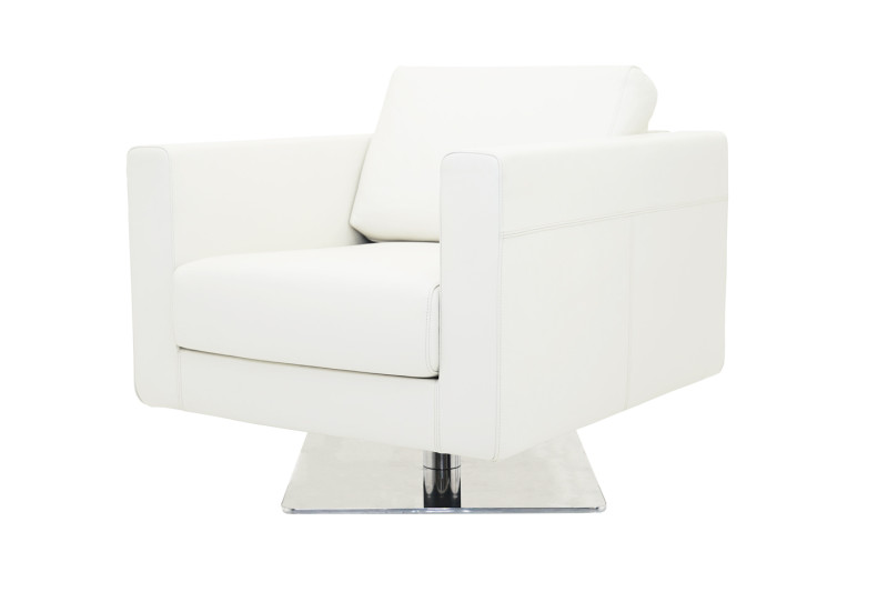 Vitra Park Swivel Armchair Cuir / Blanc / Crème