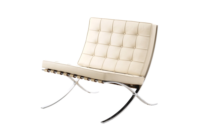 Knoll International Barcelona Sessel Leder / Hellbeige