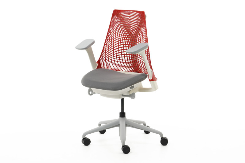 Herman Miller Sayl giratoria de oficina tela / gris / rojo