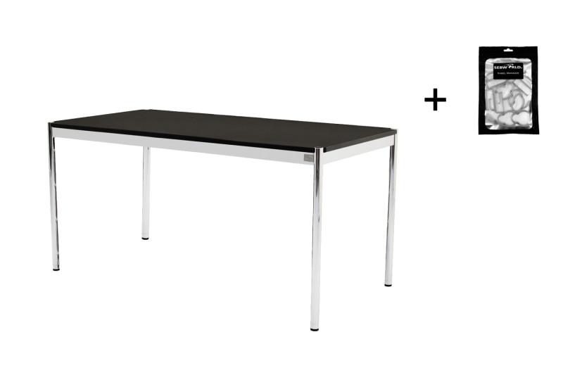 USM Haller Schreibtisch Holz / Schwarz 150 x 75 cm