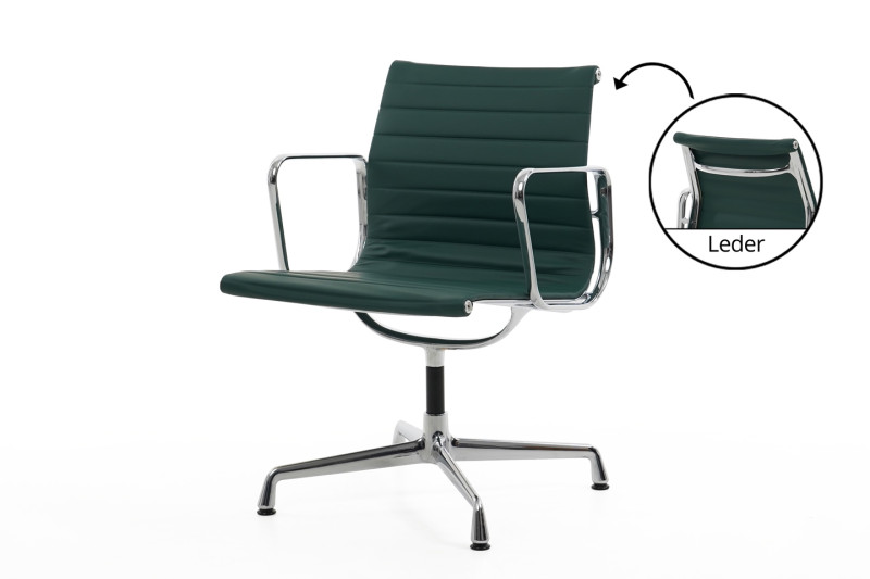Vitra EA 107 Cuir / Vert *non pivotant*