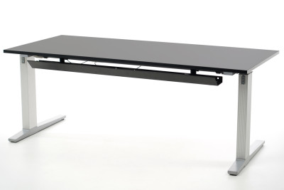 Bene Level Lift Schreibtisch Kunstharz / Dunkelgrau 180 x 80 cm