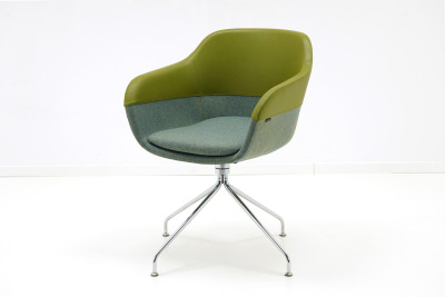 Brunner Crona 6361/A Besucherstuhl Leder / Stoff / Grün