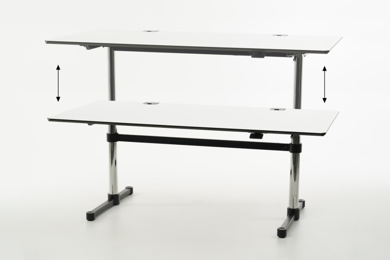 USM Kitos M - man. höhenverstellbarer Schreibtisch Kunstharz / Weiß 180 x 90 cm