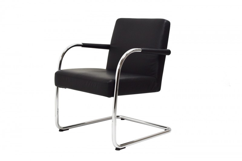 Vitra VisaSoft Sledestoel / Leunstoel Leder / Zwart