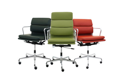 Vitra Aluminium Group EA 108 Silla de Reunion Piel / Negro