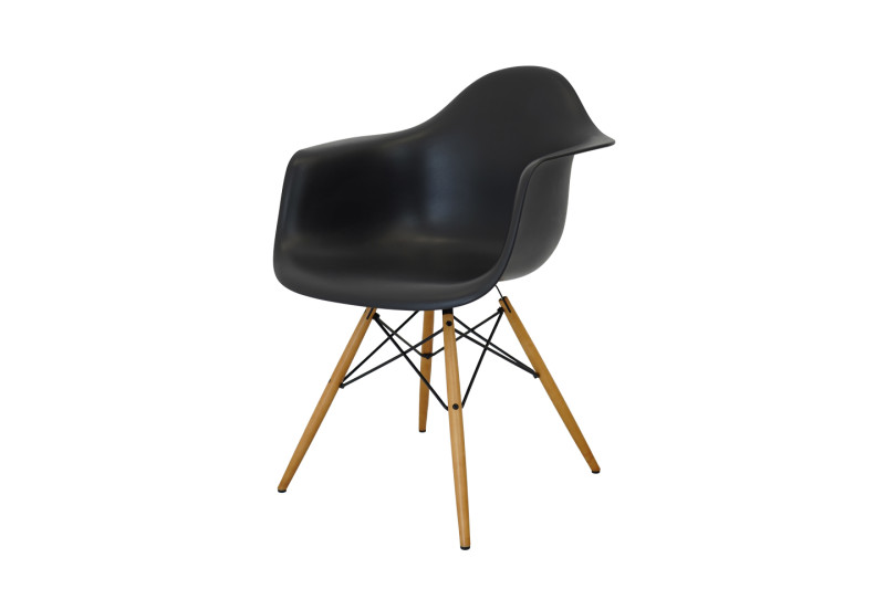 Vitra Eames Plastic Armchair DAW Kunststof / zwart