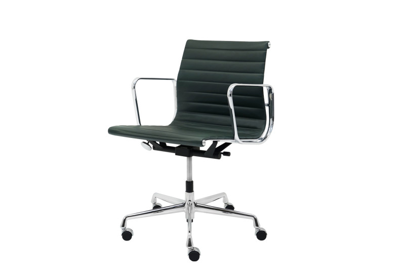 Vitra EA 117 Bureaudraaistoel Leder / Zwart