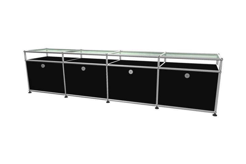 USM Haller TV-Board / Lowboard mit Glastablaren