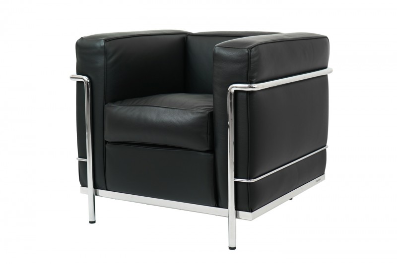 Cassina LC2 Le Corbusier Leunstoel Leder / Zwart