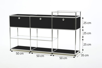 USM Haller Sideboard Graphitschwarz RAL 9011