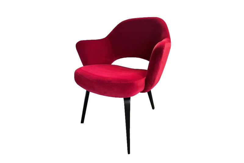 Knoll International Saarinen Conference Sessel Samt / Rot