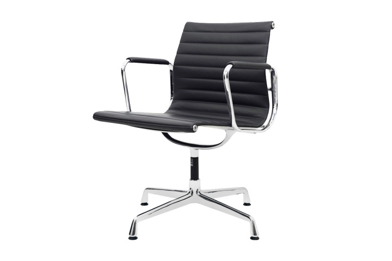 Vitra EA 107 / 108 Leder / Dunkelgrau *mit Lederauflagen*