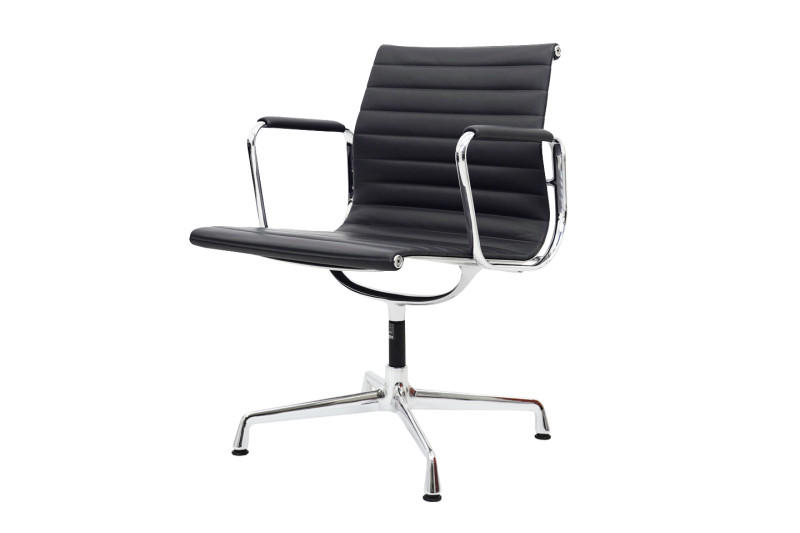 Vitra EA 107 / 108 Leder / Dunkelgrau *mit Lederauflagen*