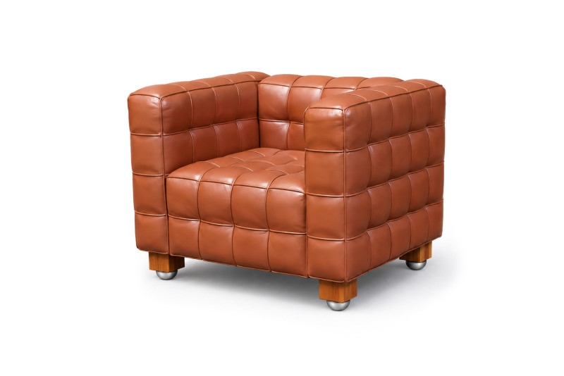 Wittmann Kubus Sessel Vintage Leder / Braun / Cognac
