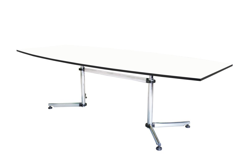 USM Kitos Conference Table Synthetic Resin / White / 220 x 80/105 cm