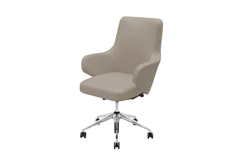Vitra Grand Executive Lowback Bürodrehstuhl Leder / Beige