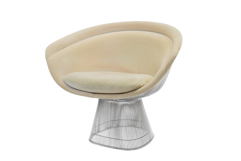 Knoll International Platner Lounge Chair Tissu / Beige