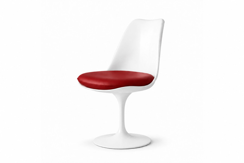 Knoll International Saarinen Tulip Stuhl Weiß / Rot