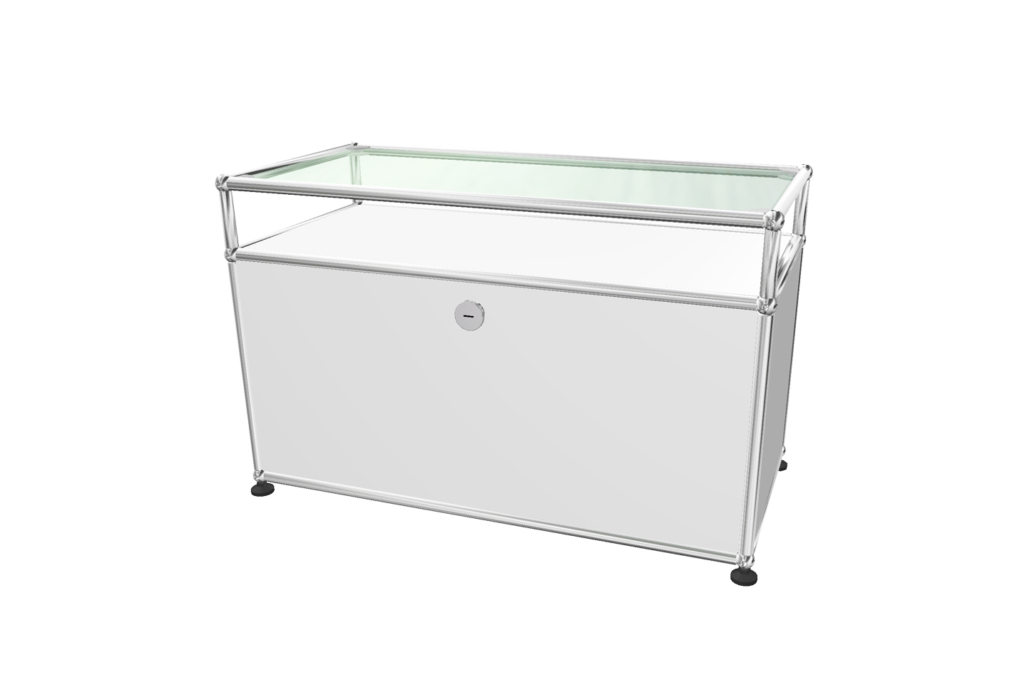 USM haller Mesa De TV con Estante De Cristal Negro Grafito RAL 9011