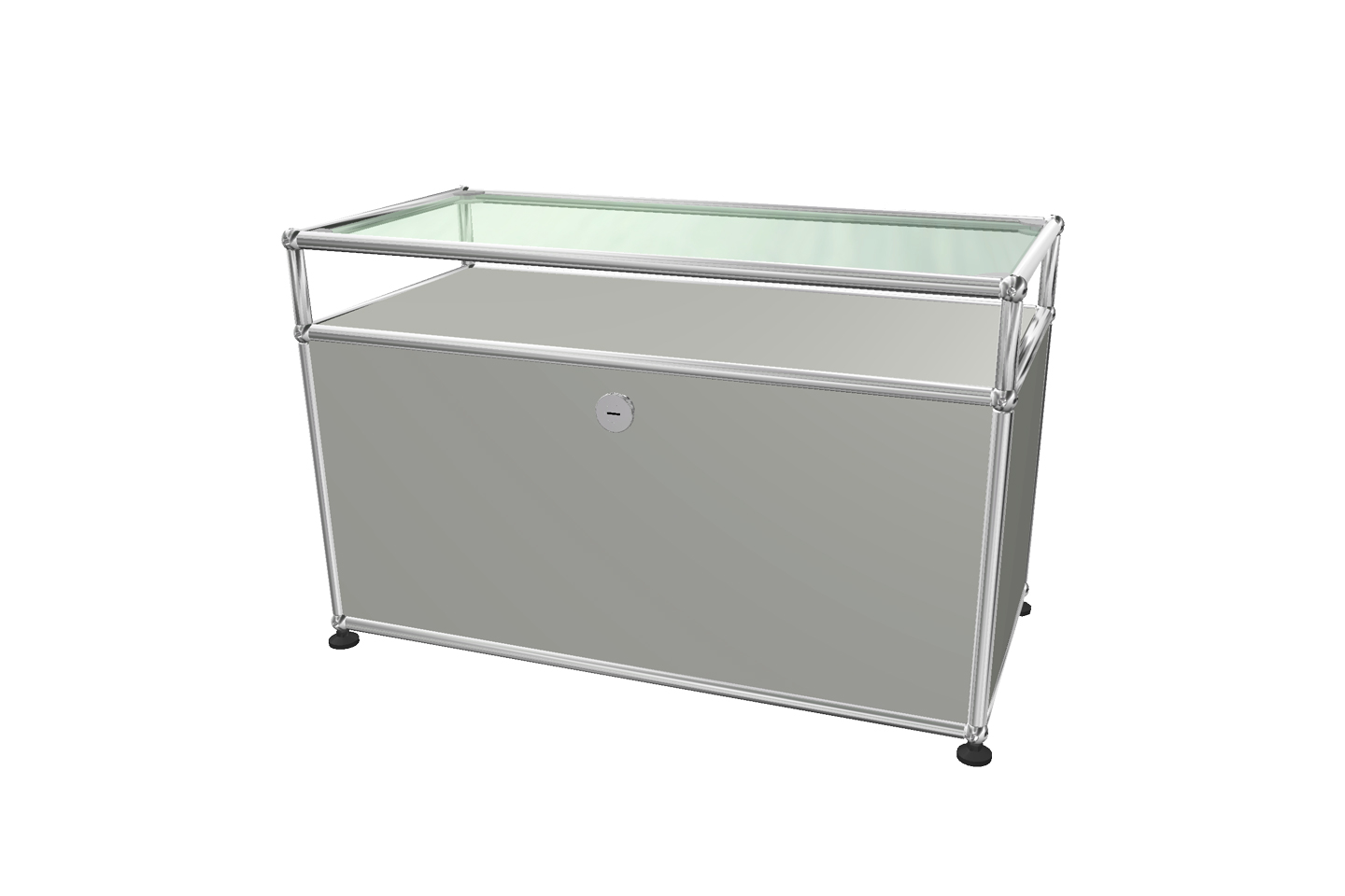 USM haller Mesa De TV con Estante De Cristal Negro Grafito RAL 9011